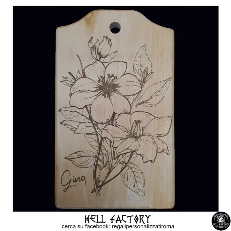 Tagliere Legno Personalizzato Fiori