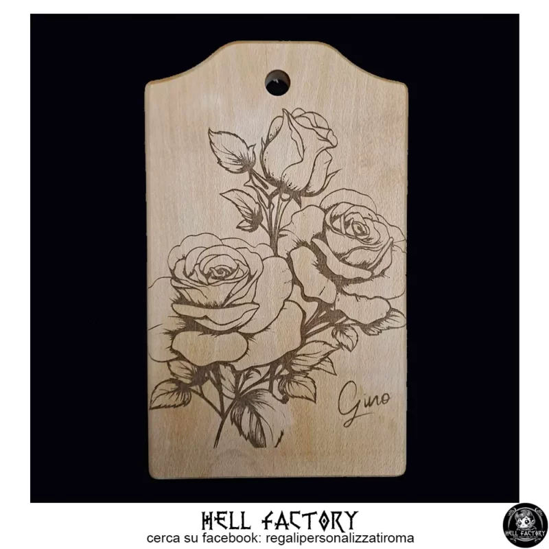 Tagliere Legno Personalizzato Rose