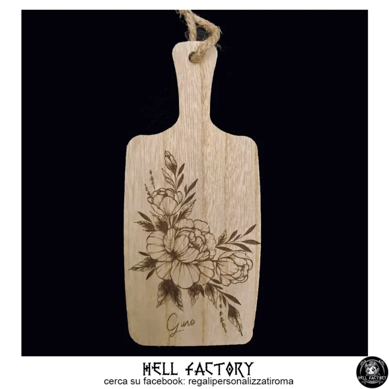 Tagliere Legno Piccolo Fiori