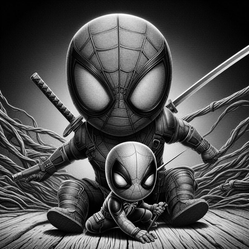 Spiderman and Deadpool Chibi 1