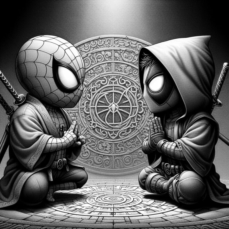 Spiderman and Deadpool Chibi 3