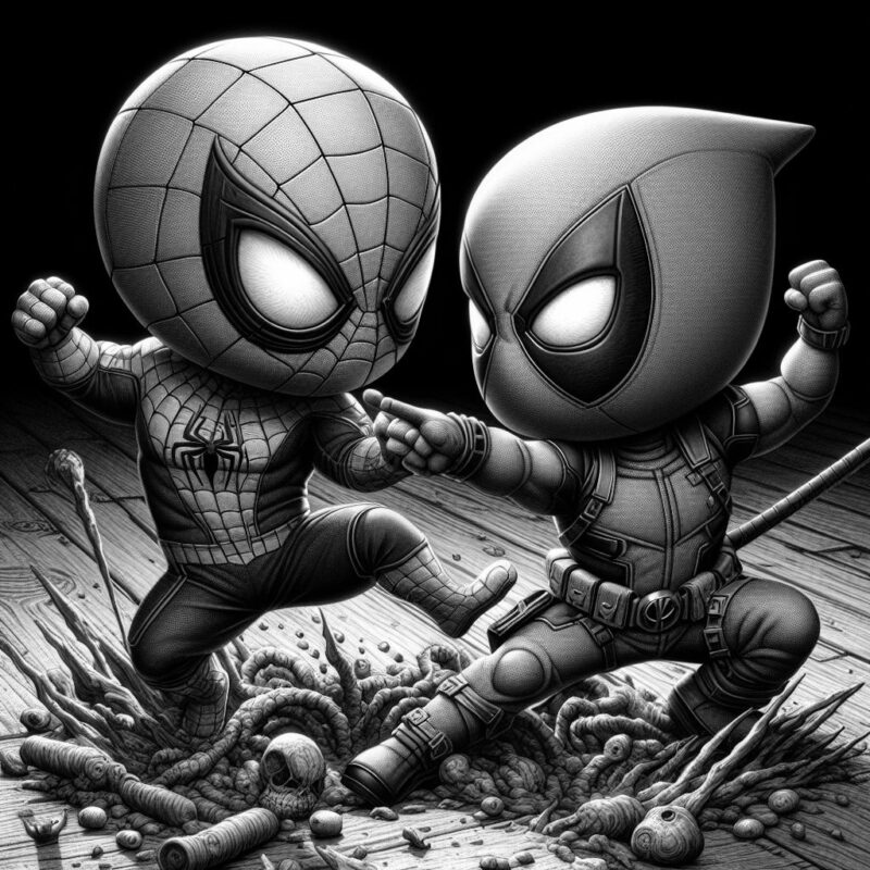 Spiderman and Deadpool Chibi 4