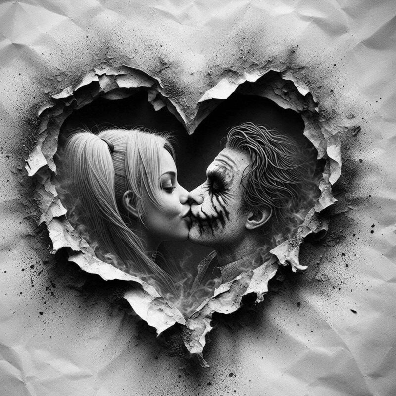 Harley Quinn and Joker on fire 2